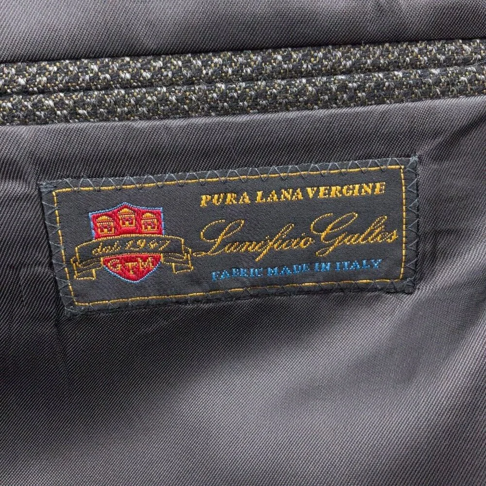 Pronto Uomo Blazer Men 42R Gray Tan‎ Career Lanificio Galtes Wool Italy VTG